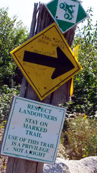 Miscellaneous trail signage in Western Maine